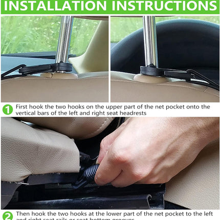 Dog Pet Net Barrier with Auto Safety Mesh Organizer Universal for Cars, SUVs -Easy Install,Car Divider & Storage Bag, Car Driving Safely Children Pets(Black-3 Layer) -