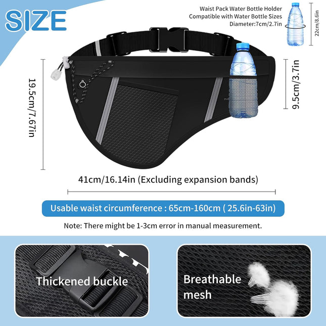Men Women Sports Running Waist Bag Waterproof Fanny Packs with Adjustable Belt Pack Bag Water Bottle Holde – product detail
