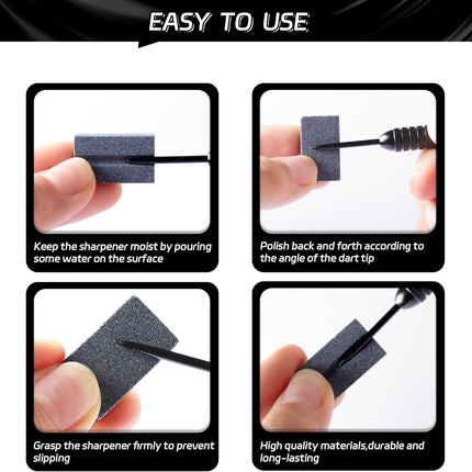 Darts V-Sharp Sharpening Stone,Dart Sharpener,Easy polishing and deburring, Long-Lasting Sharpness,Dart Accessories (4 Pack) -