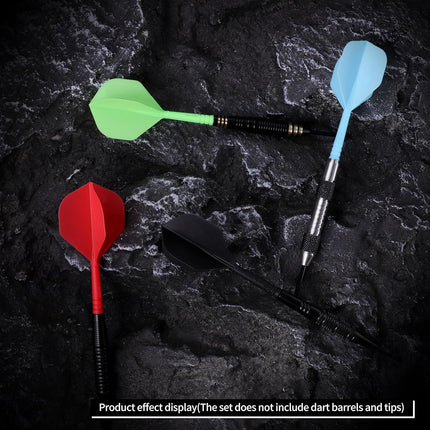 Integrated Dart Shaft and Flights Standard Shape,Black/Red/Blue/Green,4 Set (12pcs) 2BA -