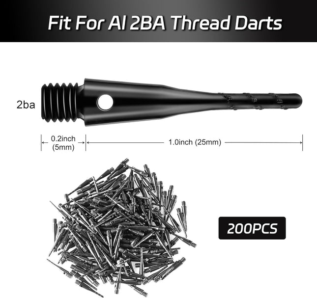 Darts Soft Tip 2BA Thread Tip Dart Point 200 Pack Plastic Points Sets Accessory – product detail