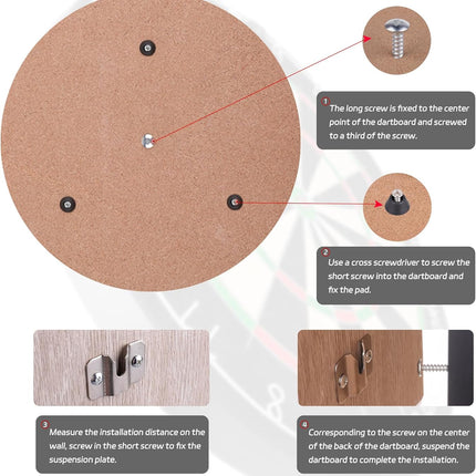 Dartboard Mounting Bracket,Dartboard Hanging Bracket for Steel Dart Games,Dart Accessories Kits (1 Set) 1 Set -