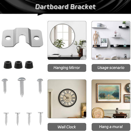 Dartboard Mounting Bracket,Dartboard Hanging Bracket for Steel Dart Games,Dart Accessories Kits (1 Set) 1 Set -