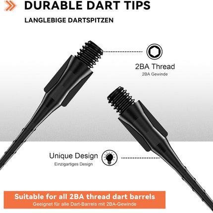 Fit Point Plus Tip | Soft Dart Points 2BA Thread Accessory 50 Count -