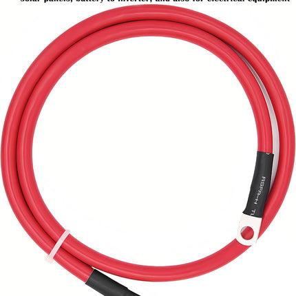 4 AWG Battery Cable,3FT Cables,With 5/16" Ring Terminals for Solar, RV, Auto, Marine Car, Boat -