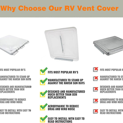 14" Rv Vent Covers for Roof,Rv Cover,Size:14" x 14",For Camper, Trailer, vent cover replacement (2) -