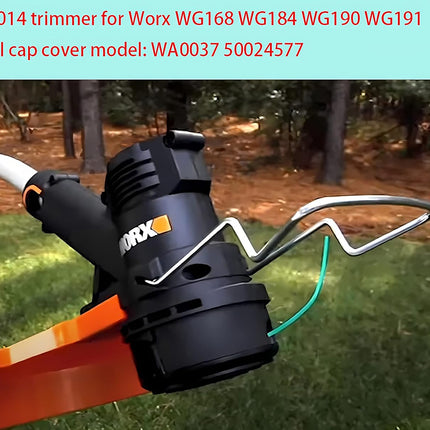 WA0014 Trimmer Line Replacement, for Worx WG168 WG184 WG190 WG191 Weed Eater String Edger - 20 ft 0.080" with WA0037 Cap Covers (8 spools, 2 Cap)