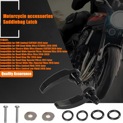 Harley Saddlebag Latches - Perfect Fit, Easy Installation Compatible for Touring Street Glide Electra Road King 2014-2023 (Black) Black