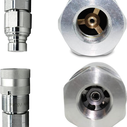 Flat Face Hydraulic Couplers,1/2" Skid Steer Couplers,For Bobcat Case,New Holland,Kubota,Quick Disconnect Coupler,NPT Thread -