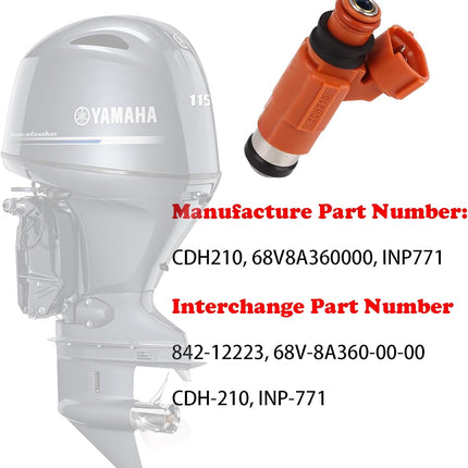 CDH210 OE Fuel Injectors - 68V8A3600000,For 1999-2015 Yama-ha Outboard 115HP Mitsubishi Eclipse INP-771 842-1223