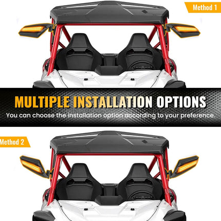 X3 Side Mirrors,360°Adjustable View Mirror,Compatible with 2017–2025 Can Am x3 Mirrors / Max RS DS Turbo RR,OEM# 715002898 (7305) -