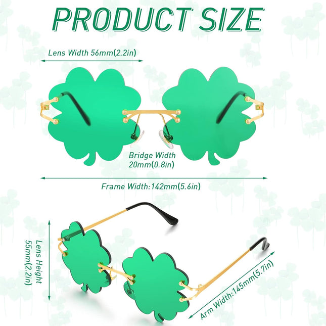 4 Pairs St.Patrick's Day Glasses Accessories Irish Shamrock Sunglasses Decor Party Favors Supplies – product detail