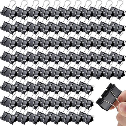300 Pcs Medium Binder Clips Sturdy 1.25 Inch Black Paper Med Office Supplies Clamps for Teachers Students School Business