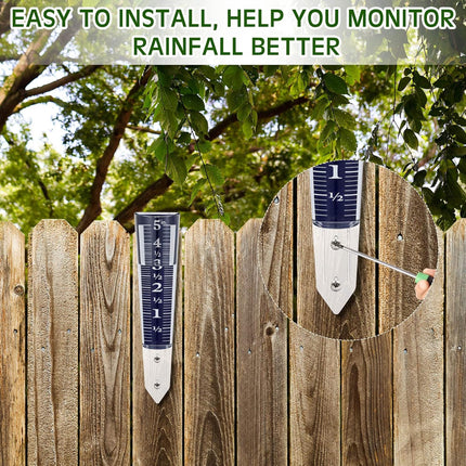 4 Pcs 5 Inch Capacity Rain Gauge Outdoor Easy to Read Acrylic Gauges Measure and Monitor Precipitation Magnifying Scale Numbers for Garden Yard Field Lawn (Blue) Blue -