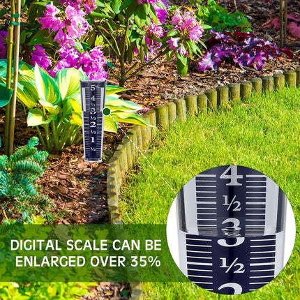 4 Pcs 5 Inch Capacity Rain Gauge Outdoor Easy to Read Acrylic Gauges Measure and Monitor Precipitation Magnifying Scale Numbers for Garden Yard Field Lawn (Blue) Blue -