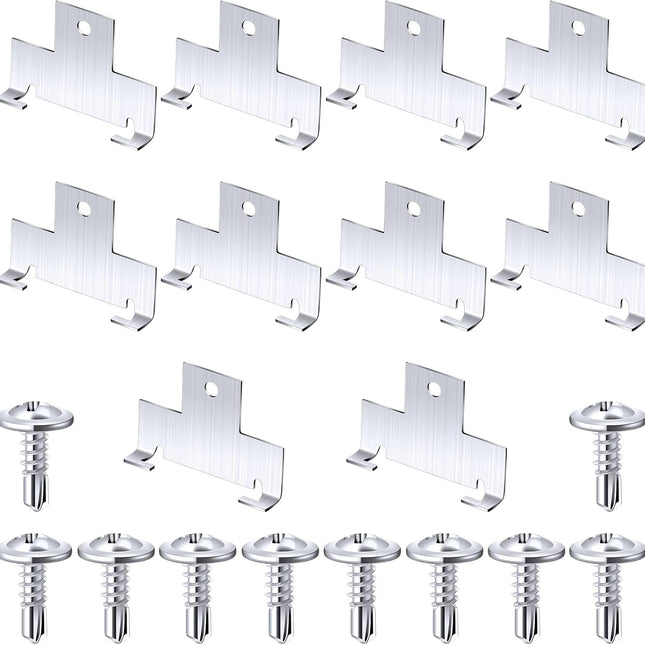 10 Pcs Recessed Light Clips Downlight Housing C Retrofit for with Self Tapping Screws Metal Down Resistant to Corrosion Rust Fixture Accessories Silver -