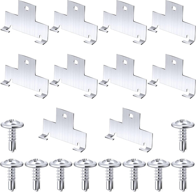 10 Pcs Recessed Light Clips Downlight Housing C Retrofit for with Self Tapping Screws Metal in Silver