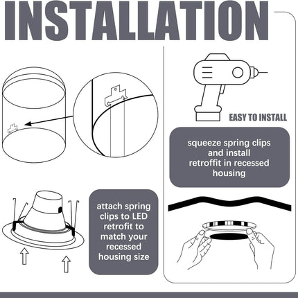 10 Pcs Recessed Light Clips Downlight Housing C Retrofit for with Self Tapping Screws Metal Down Resistant to Corrosion Rust Fixture Accessories Silver -