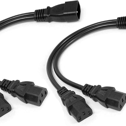2Pack UPS Server Y Splitter C14 to 2 x C13 Power Adapter Cable Cord