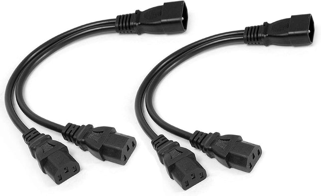 2Pack UPS Server Y Splitter C14 to 2 x C13 Power Adapter Cable Cord V1259-DP01-A-574
