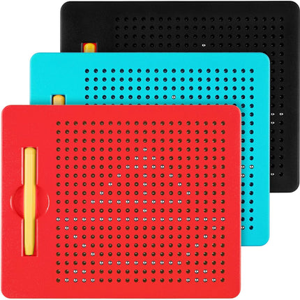 3 Pcs Magnetic Drawing Board for Kids, Toddler Travel Kit Magnet Sketch Thread with Stylus Pen and Beads Toy Child Quiet Time Activities(Colorful,7 x 8.5 Inches) Colorful 7 Inches