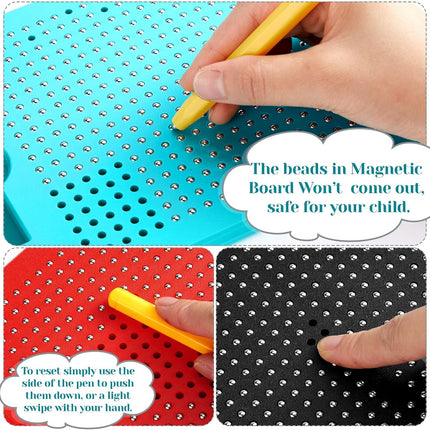 3 Pcs Magnetic Drawing Board for Kids, Toddler Travel Kit Magnet Sketch Thread with Stylus Pen and Beads Toy Child Quiet Time Activities(Colorful,7 x 8.5 Inches) Colorful 7 Inches