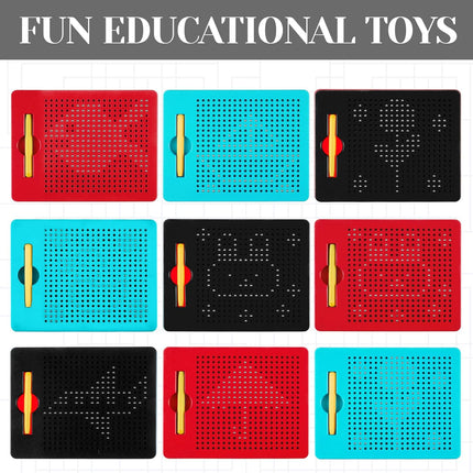 3 Pcs Magnetic Drawing Board for Kids, Toddler Travel Kit Magnet Sketch Thread with Stylus Pen and Beads Toy Child Quiet Time Activities(Colorful,7 x 8.5 Inches) Colorful 7 Inches