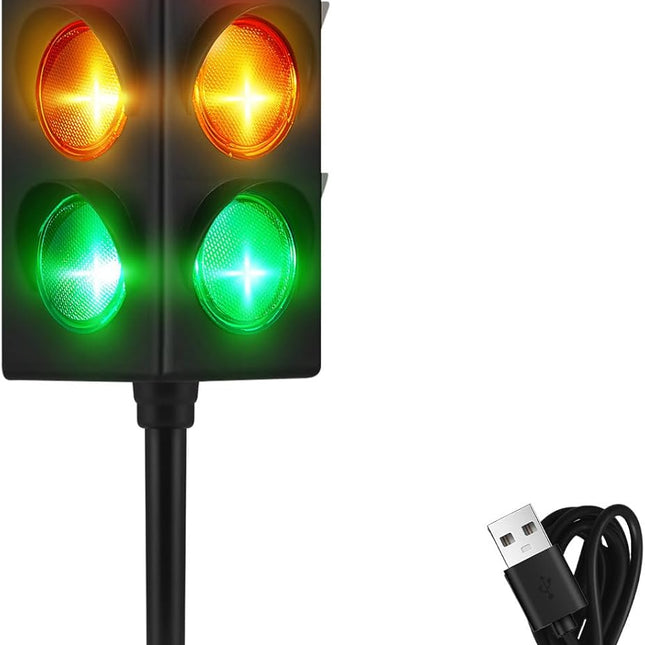 11 Inch Traffic Light Lamp Color Change Mini Stop Room Decor USB Cool Decorative Desk Lamps for Boys Girls Kids Party Decorations(1 Pcs) -