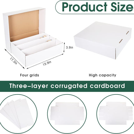1 Pcs 3200 Count Sports Card Storage Boxes White Trading Box Collectible for Soccer Baseball Game -