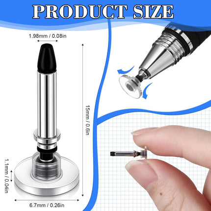 36 Pieces Stylus Pen Tips Replacement Only High Precision Replaceable Disc Tops Universal Round Shape Penpoint for Touch Screen Devices Daily Using Supplies -