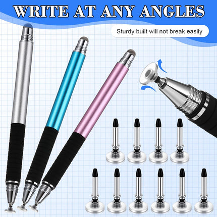 36 Pieces Stylus Pen Tips Replacement Only High Precision Replaceable Disc Tops Universal Round Shape Penpoint for Touch Screen Devices Daily Using Supplies -