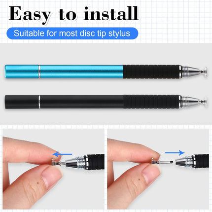 36 Pieces Stylus Pen Tips Replacement Only High Precision Replaceable Disc Tops Universal Round Shape Penpoint for Touch Screen Devices Daily Using Supplies -