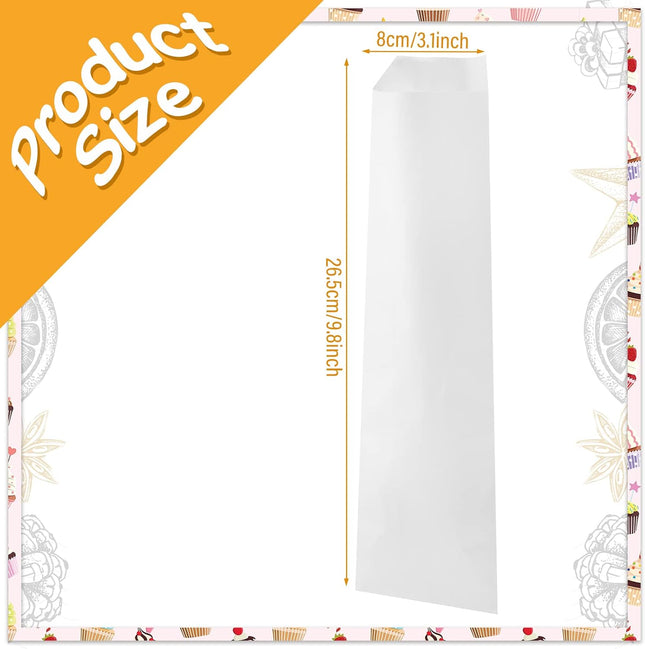 1000 Pieces White Silverware Bags Churro 3 x 10 Inch Kraft Sleeves Paper Utensil for Kitchen Cutlery – product detail