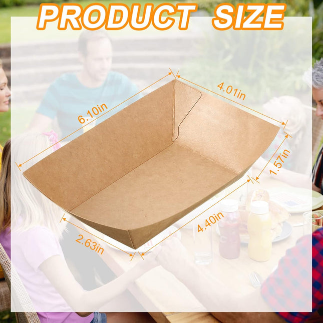 300 Pack 2 lb Paper Food Boats Trays Heavy Duty Oil Resistant Disposable Boat for – product detail