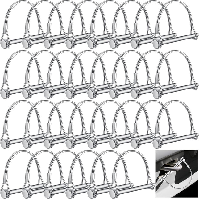 30 Pcs Trailer Hitch Pin Lock 2-3/4 x 1/4 Pto Shaft Locking Safety Coupler Pin V1259-DP01-A-5754 in Silver