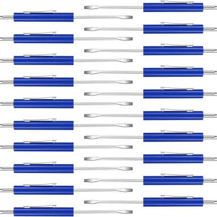20 Pcs Pocket Screwdriver Double End Mini Set Dual-use Valve Core Removal Tool for Doorbell Electricians Mechanicians Technicians Assemblers(Blue) Blue -