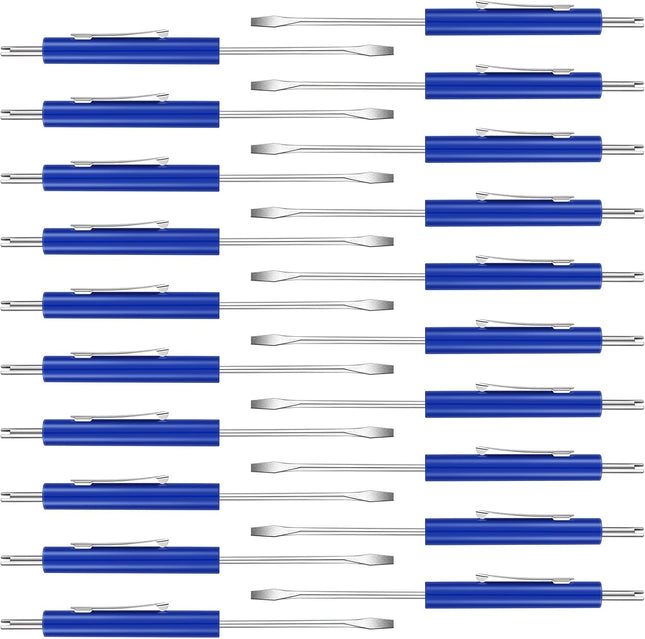 20 Pcs Pocket Screwdriver Double End Mini Set Dual-use Valve Core Removal Tool for Doorbell in Blue