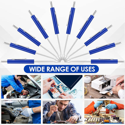 20 Pcs Pocket Screwdriver Double End Mini Set Dual-use Valve Core Removal Tool for Doorbell Electricians Mechanicians Technicians Assemblers(Blue) Blue -