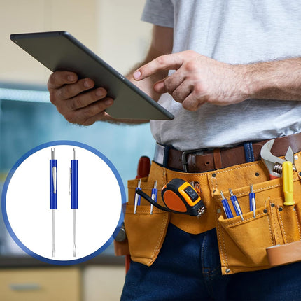 20 Pcs Pocket Screwdriver Double End Mini Set Dual-use Valve Core Removal Tool for Doorbell Electricians Mechanicians Technicians Assemblers(Blue) Blue -