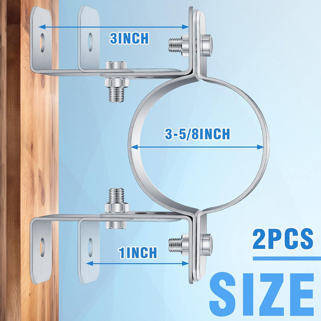 2 Pack 3 Inch Pipe Chimney Adjustable Wall Strap Bracket Clamp – product detail