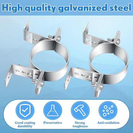 2 Pack 3 Inch Pipe Chimney Adjustable Wall Strap Bracket Clamp -