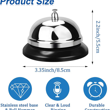 48 Packs Call Bell 3.35 Inch Diameter with Metal Anti-rust Construction Service for Hotels, Schools, Restaurants, Reception Areas, Hospitals, Warehouses -