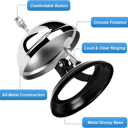48 Packs Call Bell 3.35 Inch Diameter with Metal Anti-rust Construction Service for Hotels, Schools, Restaurants, Reception Areas, Hospitals, Warehouses -
