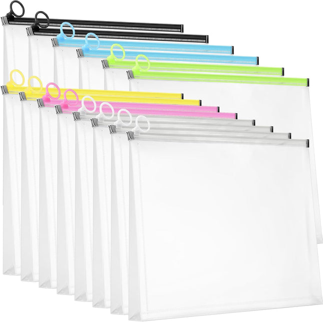 14 Pcs Back to School Clear Plastic Zip Envelope A4 Zipper Document Folder 13 x V1259-DP01-A-5765