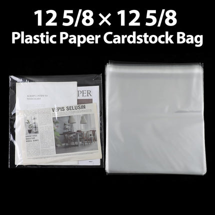 150 Pcs 12 x Inch Clear Cellophane Plastic Bags Self Adhesive Cello Bag Scrapbook Paper Cardstock Organizer Resealable Sleeves for Art Cloth Invitation Card Photo Record Party Favor Gift -