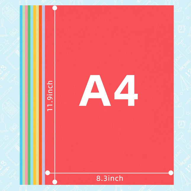 400 Sheets Colored Construction Paper A4 Size Craft Paper Bulk for Back to School Assorted – product detail