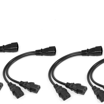4-Pack UPS Server Y Splitter C14 to 2 x C13 Power Extension Cable