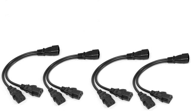 4-Pack UPS Server Y Splitter C14 to 2 x C13 Power Extension Cable V1259-DP01-A-578