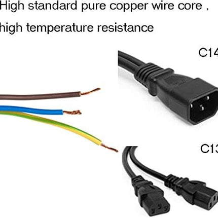 4-Pack UPS Server Y Splitter C14 to 2 x C13 Power Extension Cable