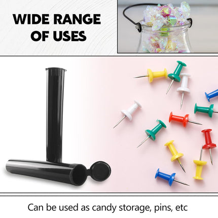 116mm 6pcs Waterproof Cigarette Storage Tubes Squeeze Bottles with Caps Airtight Sealing Plastic Container Protect Pre-Roll Cigarettes Cigarillos (Black)